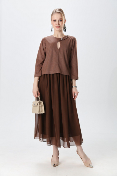 Платье NikVa 1009-2 капучино - фото 5