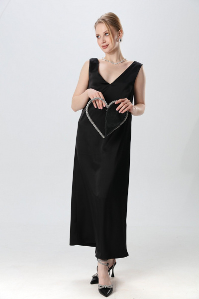 Джемпер, платье NikVa 1013-2 серебро и чёрный - фото 12