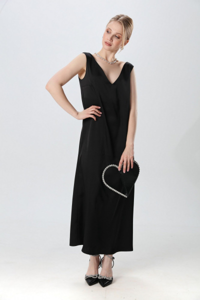 Джемпер, платье NikVa 1013-2 серебро и чёрный - фото 9