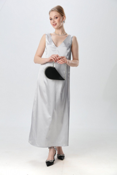 Джемпер, платье NikVa 1013-3 серебро - фото 10