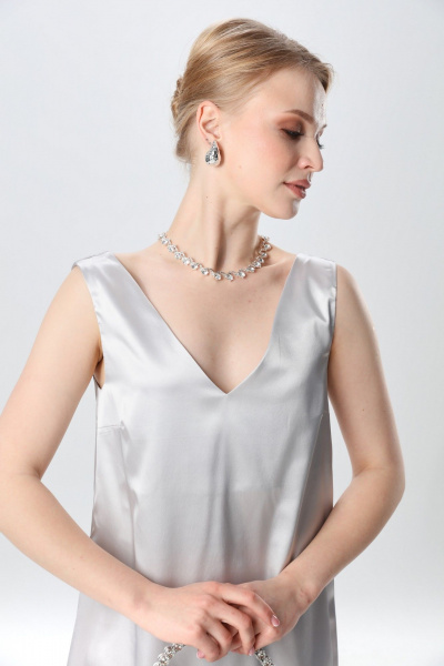 Джемпер, платье NikVa 1013-3 серебро - фото 9