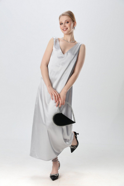 Джемпер, платье NikVa 1013-3 серебро - фото 8