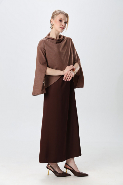 Джемпер, платье NikVa 1015-2 капучино и шоколад - фото 5