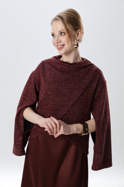 Джемпер, платье NikVa 1015-4 махагон - фото 15