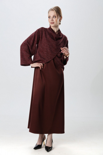 Джемпер, платье NikVa 1015-4 махагон - фото 12