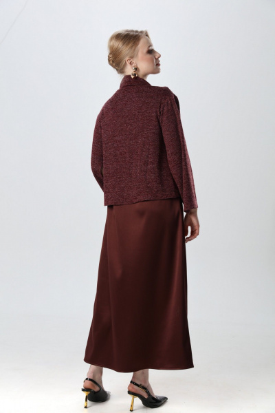 Джемпер, платье NikVa 1015-4 махагон - фото 9