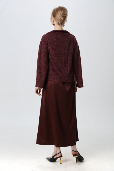 Джемпер, платье NikVa 1015-4 махагон - фото 7