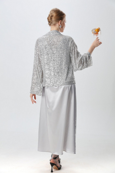 Джемпер NikVa 400-10 серебро - фото 6