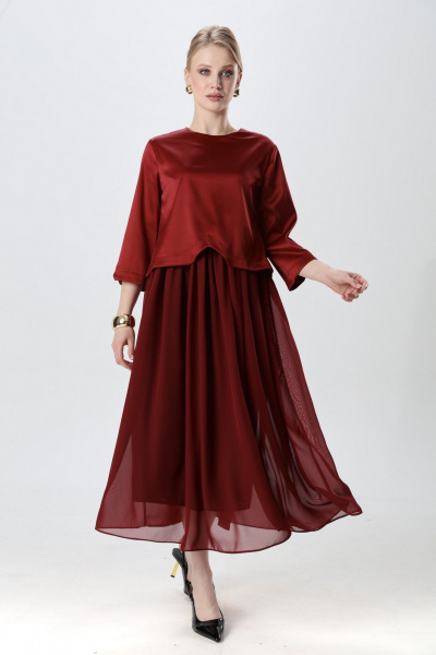 Платье NikVa 740-23 бордо - фото 8
