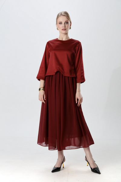 Платье NikVa 740-23 бордо - фото 4