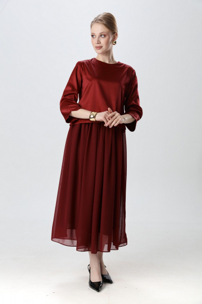 Платье NikVa 740-23 бордо - фото 2