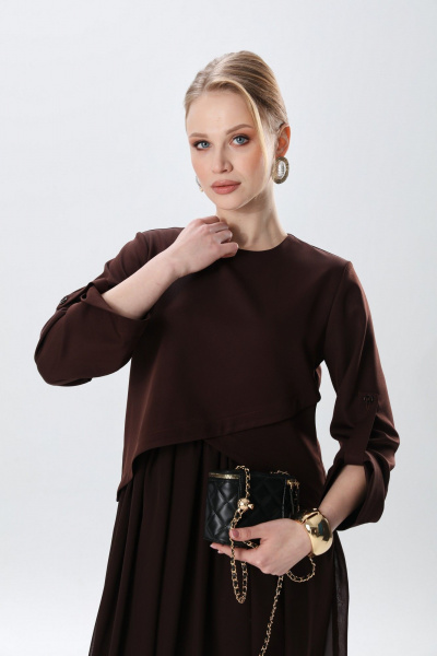 Платье NikVa 740-24 шоколад - фото 9