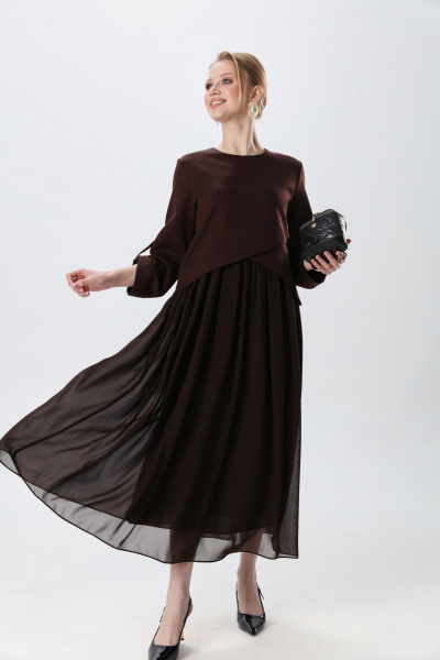 Платье NikVa 740-24 шоколад - фото 8