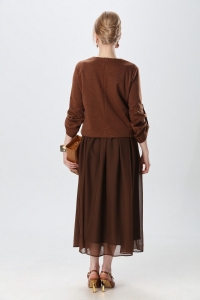 Платье NikVa 740-25 кофе с молоком - фото 10