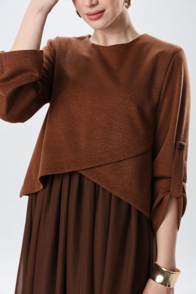 Платье NikVa 740-25 кофе с молоком - фото 8