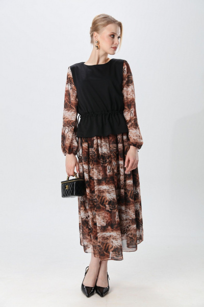 Платье NikVa 740-26 чёрный и тигровая абстракция - фото 8