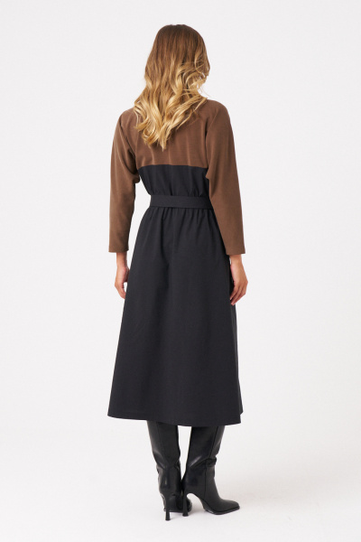 Платье Панда 115380 черно-коричневый - фото 4