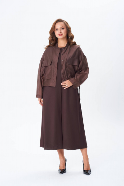 Бомбер, платье TVIN 7877 шоколад - фото 1