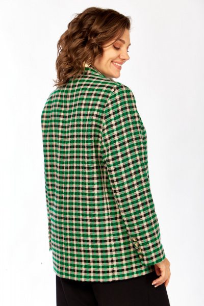 Жакет Rishelie 1014 клетка_чёрный+ярко-зелёный+бежевый - фото 5