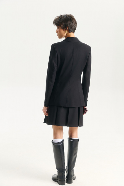 Приталенный жакет на одну пуговицу из текстиля для делового образа HELEN BIRCH J015b - фото 6