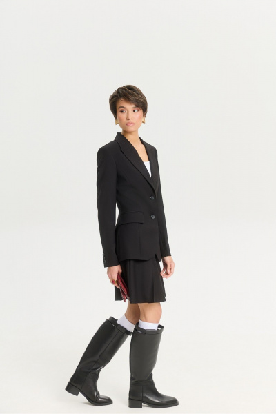 Приталенный жакет на одну пуговицу из текстиля для делового образа HELEN BIRCH J015b - фото 4