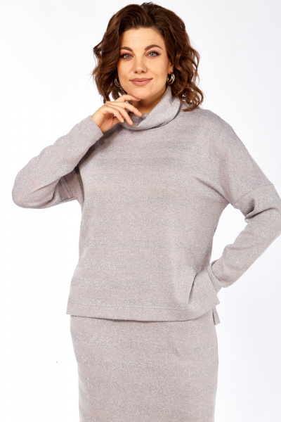 Блуза, юбка LadyThreeStars 2541 светло-серый - фото 6