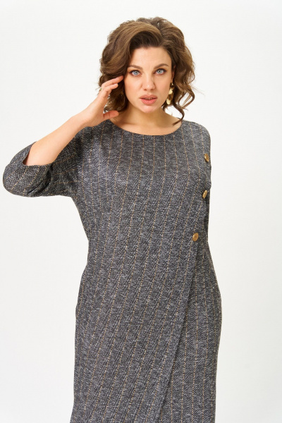 Платье Michel chic 2190 серый_елочка - фото 3