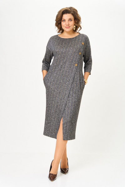 Платье Michel chic 2190 серый_елочка - фото 1