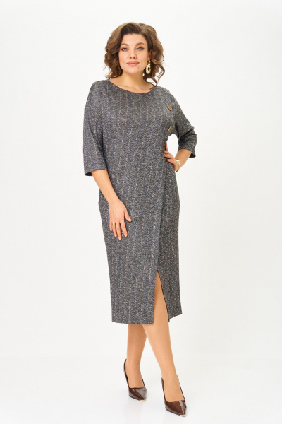 Платье Michel chic 2190 серый_елочка - фото 2