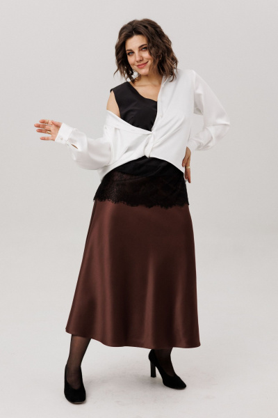 Юбка Anelli 1808 горький-шоколад - фото 8