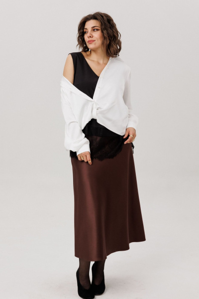 Юбка Anelli 1808 горький-шоколад - фото 6