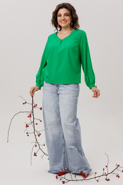 Блуза Anelli 1802 зеленый - фото 4