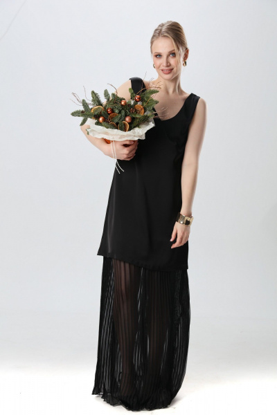 Платье NikVa 1017-1 чёрный - фото 5