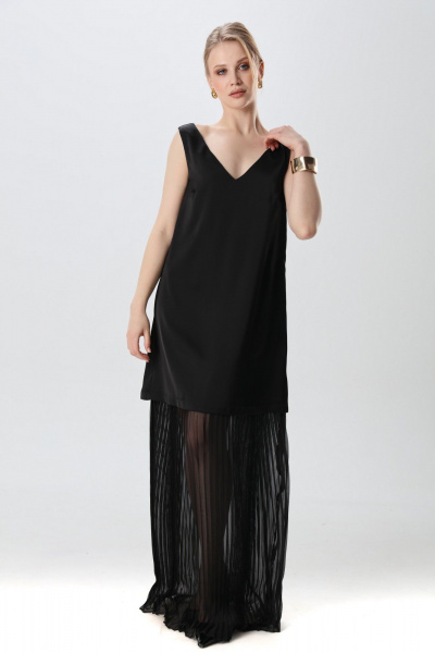 Жилет, платье NikVa 1018-1 чёрный - фото 6