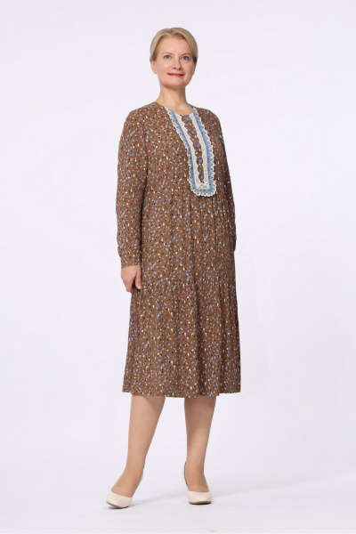 Платье Полинушка 471/2 горчичные пятнышки - фото 1