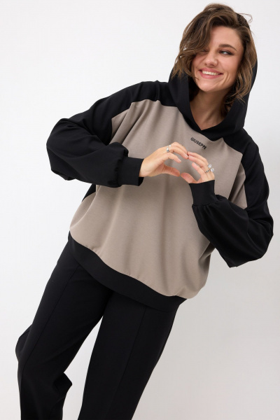 Блуза BegiModa 4157 черный-кварц - фото 5