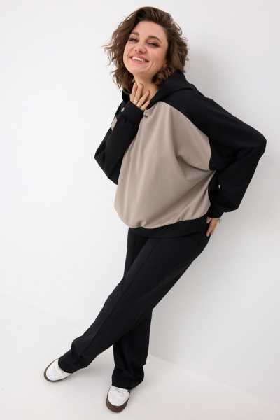 Блуза BegiModa 4157 черный-кварц - фото 2