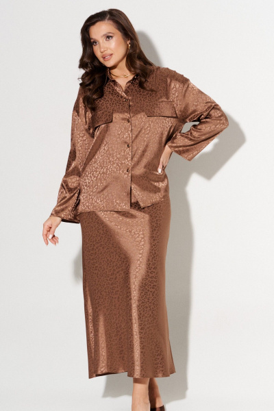 Блуза, юбка AltaModa 2015 светло-коричневый - фото 3