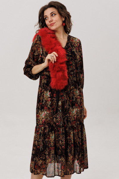 Платье Anelli 1805 шоколодная_виола - фото 1