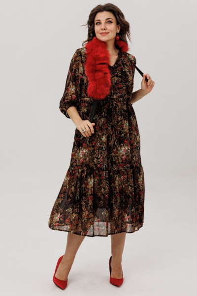 Платье Anelli 1805 шоколодная_виола - фото 2