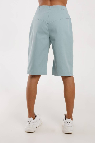Шорты бермуды удлиненные из хлопка с карманами Madech 20161 голубой-тиффани - фото 2