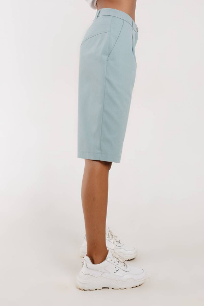 Шорты бермуды удлиненные из хлопка с карманами Madech 20161 голубой-тиффани - фото 3