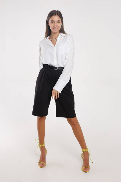 Шорты летние удлиненные из хлопка с карманами Madech 20161 черный - фото 5