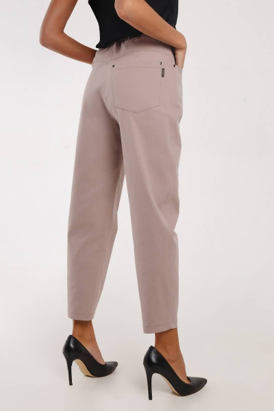 Брюки слоучи из хлопка с высокой талией и карманами Madech 21175 капучино - фото 5