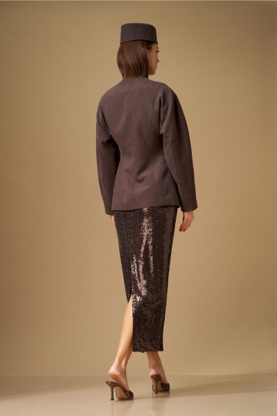 Жакет, топ, юбка N.O.W. 1640 коричневый - фото 7