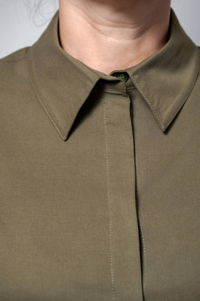 Рубашка SHLOMO 1-28 оливковый - фото 4
