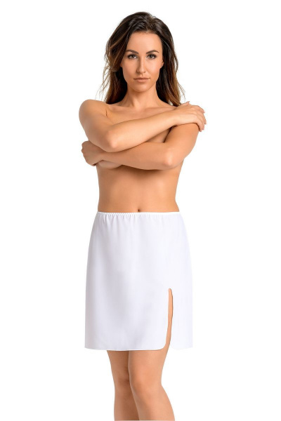 Белая юбка из трикотажа с разрезом спереди и эластичной тесьмой Teyli 2113/170,176 белый - фото 1
