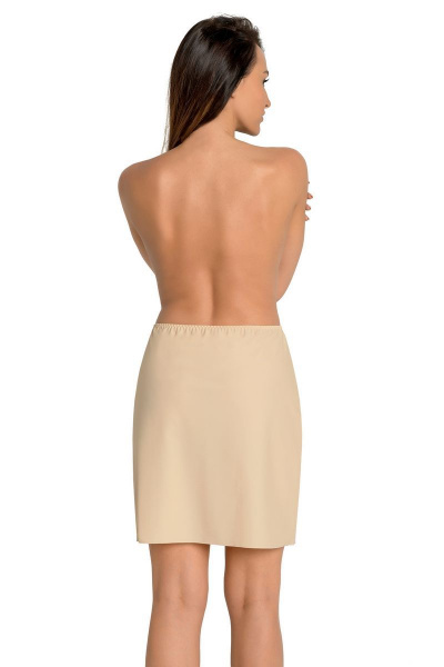 Бежевый трикотажный юбка с разрезом и комфортным силуэтом Teyli 2113/170,176 бежевый - фото 2