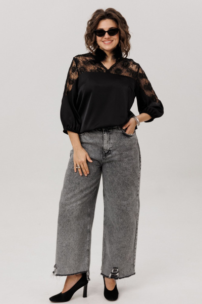 Блуза Anelli 1790 черный_бриллиант - фото 3