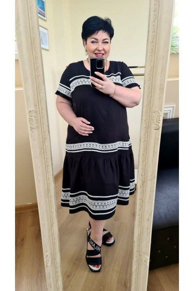 Платье Vittoria Queen 13993 черный-молоко - фото 3